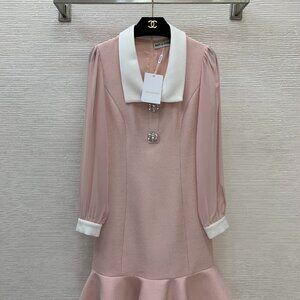 Self-Portrait New Rhinestone-Studded Long-Sleeve Dress